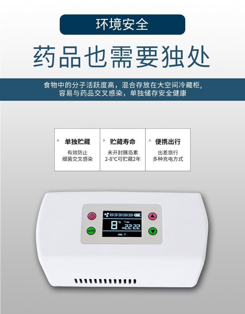 Rechargeable insulin cooler box, portable outdoor mini refrigerator, large-capacity medicine cooler box