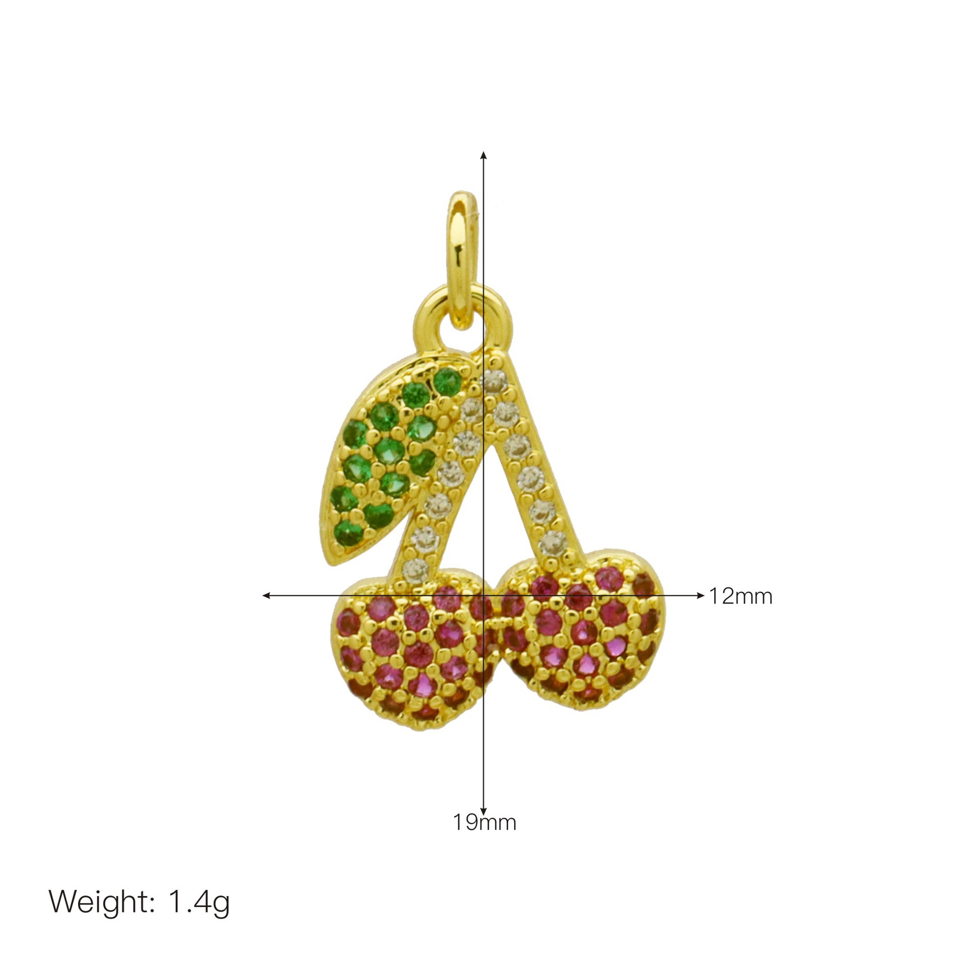 2g Weight Pendant Jewelry Making Type 7 * 18mm Jewelry Making Size Zircon Inlay Material DIY Jewelry Accessories Classification 1 Piece Quantity Copper Material Christmas Festival Cherry, Carrot, Strawberry Pattern Inlay Design IG Style Style 1 Piece 7 * 18mm Copper Zircon Cherry Carrot Strawberry Pendant 12