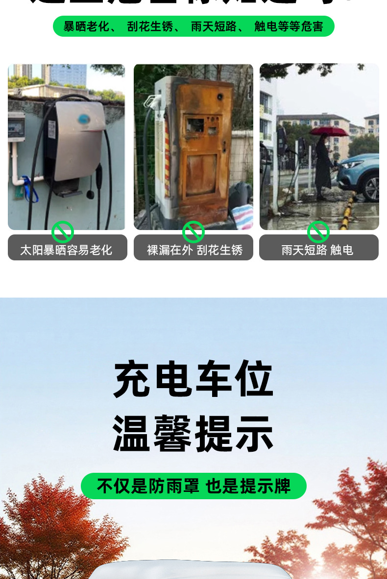 Direct Supply from Lightning Warehouse: New Energy Vehicle Charging Station Rain Cover, Wall-Mounted, Household Sunshade, Outdoor Use