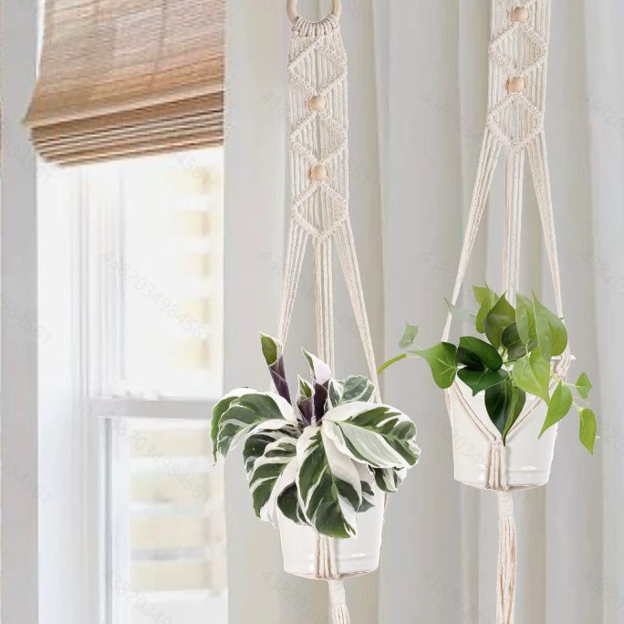Трансграничное садоводство цветочный горшок подвесной сетка сумка богемный ветер хлопок подвесная веревка ручная плетеная подвесная корзина в семье