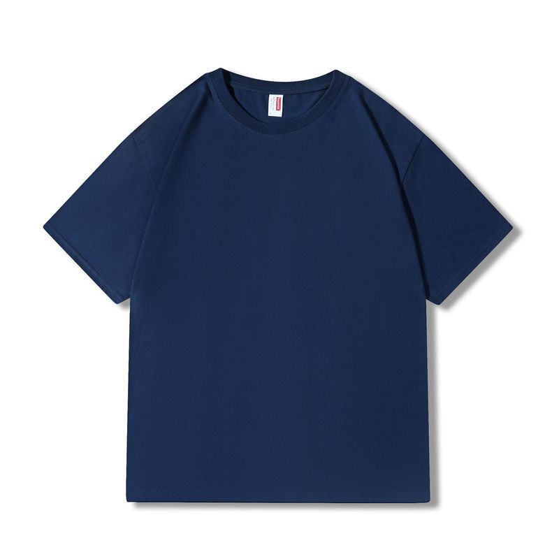 夏 210 グラム純綿 Tシャツメンズハイエンド無地ラウンドネック半袖大きいサイズメンズトレンディなブランドルーズ速乾性トップ夏|undefined
