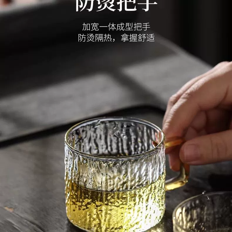 Glass tea cup for home use, tea set, light luxury style