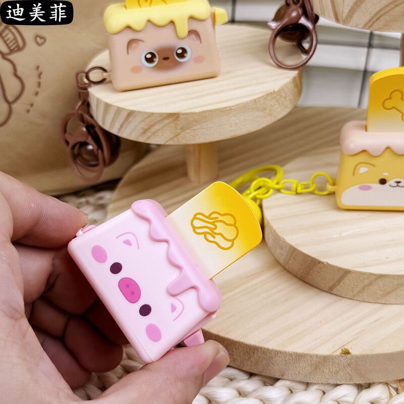 クリエイティブ新商品カピバラのパンマシンシリーズアニメかわいいパンダのキーホルダートーストのキーホルダー|undefined