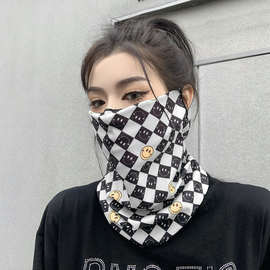 防紫外线面罩冰丝防晒男女骑行开车脖套遮阳脸罩护颈防风围脖面纱
