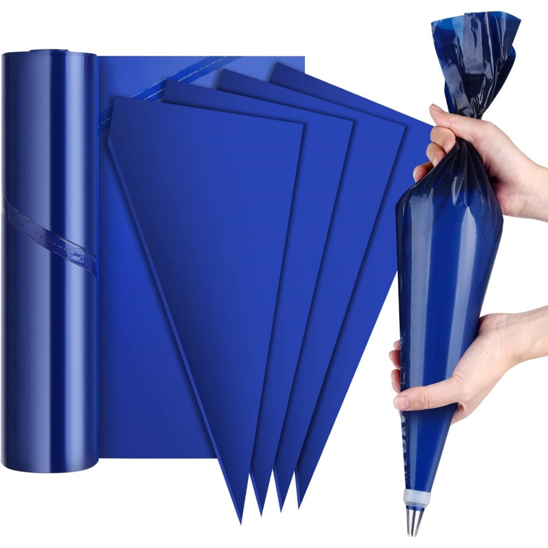 Transfronterizos azul oscuro enmarcado en bolsa de flores LDPE desechable enmarcado en bolsa de flores pastel extrusión bolsa de flores bolsa de crema herramienta de horneado