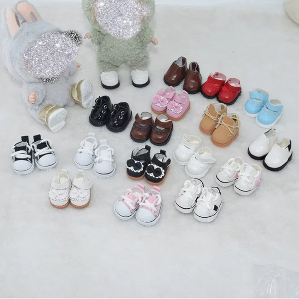Labubu Doll Shoe Collection 17cm Keychain Blind Box Labubu Replacement Shoes Doll Dress-Up Toy Shoes