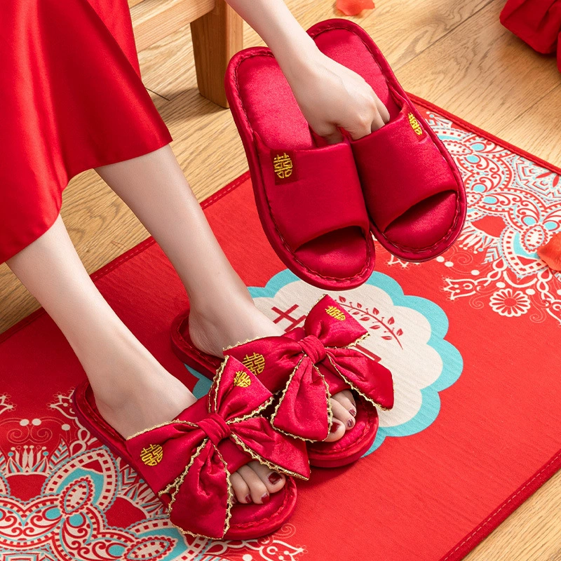 Свадебные тапочки большие красные свадебные тапочки пара свадебных свадебных праздничных свадебных туфель