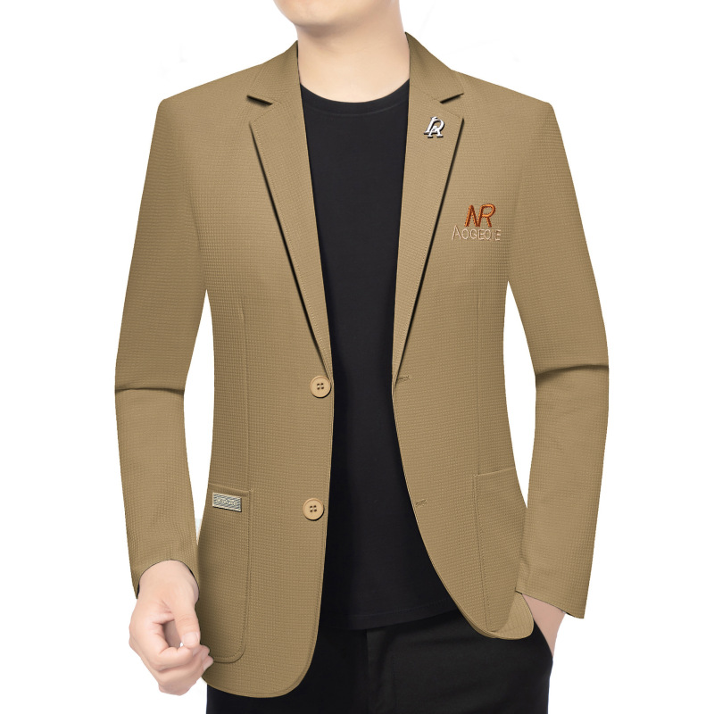 2025 Spring New Fashion Trend Small Suit Jacket Men's Business Casual Versatile Stylish Suit Top Trend