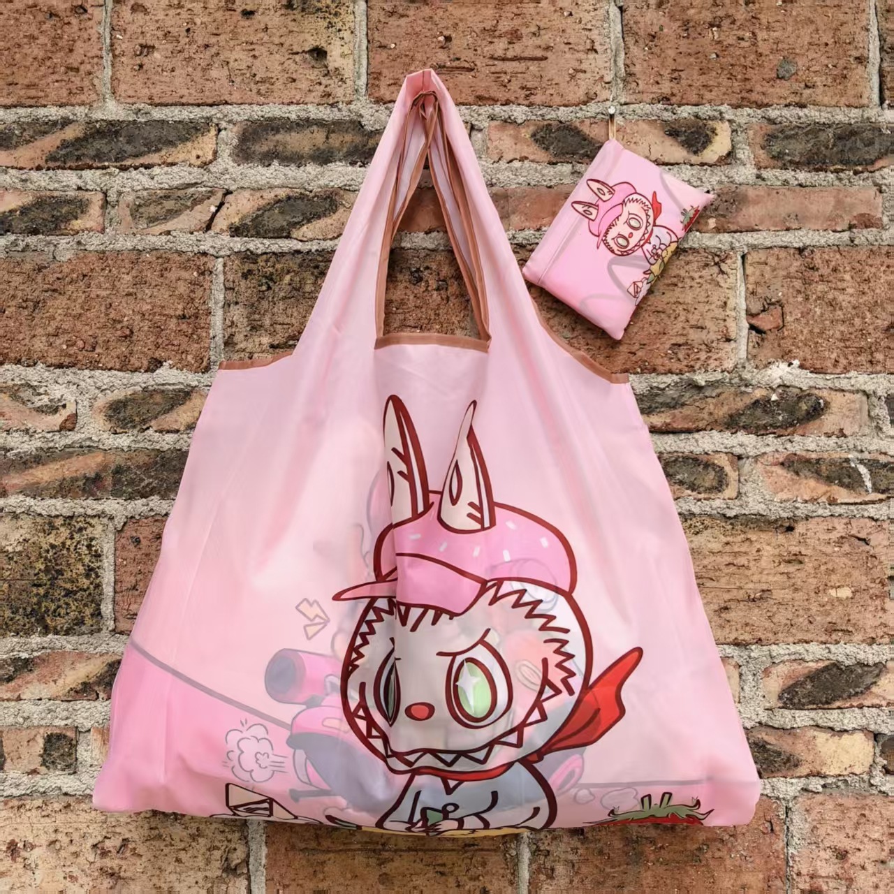 大型アニメスポット折り畳み環境保護レジ袋携帯袋が軽くて、野菜バッグを買って収納するファッションを繰り返している