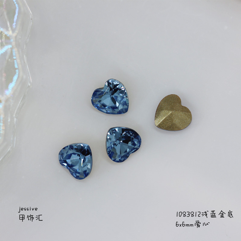 1083812 라이트 블루 골드 바닥 6x6mm 사랑 (K9)