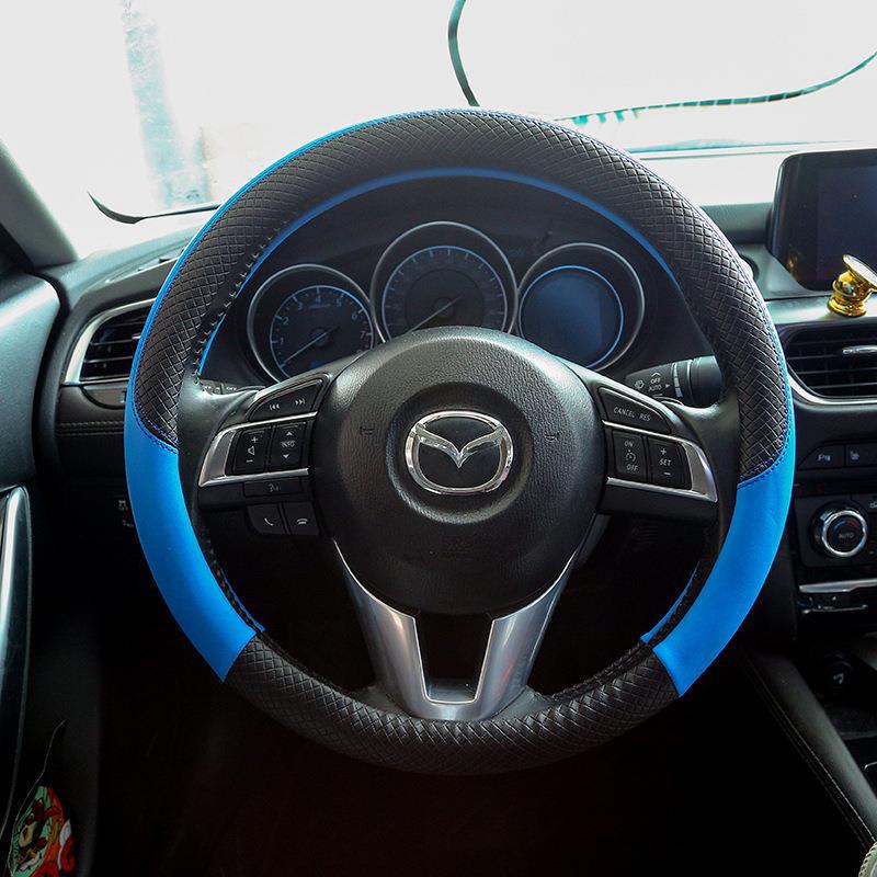 19 years new car supplies embossed microfiber leather round steering wheel cover four seasons available factory direct supply wholesale