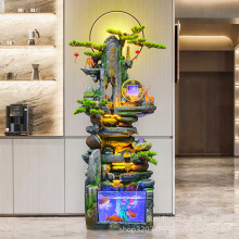 假山鱼缸流水喷泉摆件滴水客厅办公室公司风水轮循环水加湿器
