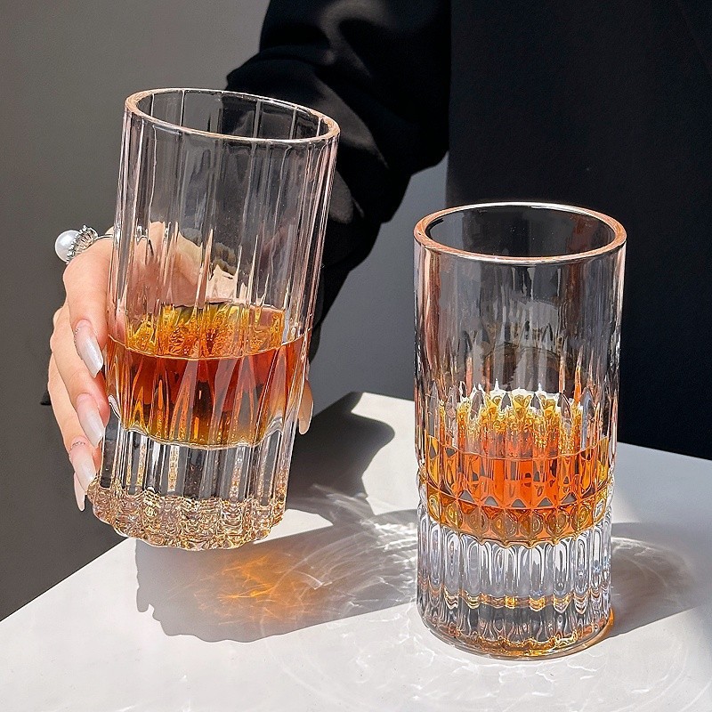 Ins tazas de vidrio esculpidas de alto grado nórdico de lujo ligero tazas de té caseras tazas de whisky tazas de leche tazas de cerveza tazas de jugo