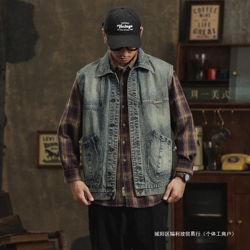 Denim spring retro trend fashionable vest sleevless