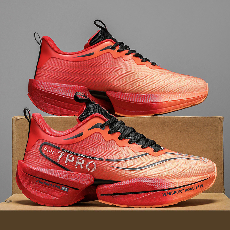 Zapatos de hombre verano 2025 nuevos zapatos de corrida ligeros transpirables amortiguadores de carbono zapatos de carrera pareja personalidad color combinado