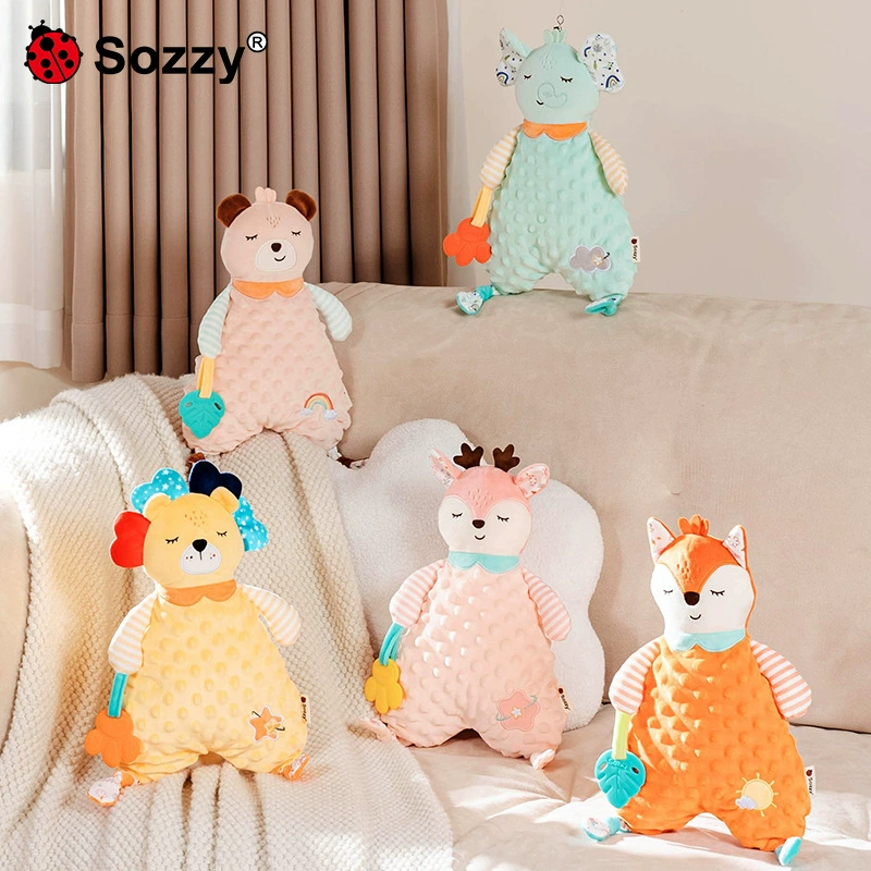 Новая развивающая игрушка для захвата пальцев Sozzy для младенцев, успокаивающее полотенце для сна, мягкая кукла для детей 0-1 года, оптовая продажа
