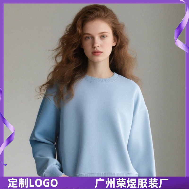 欧美ins女装短款纯棉圆领卫衣简约套头显瘦秋冬上衣支持印花定制|undefined