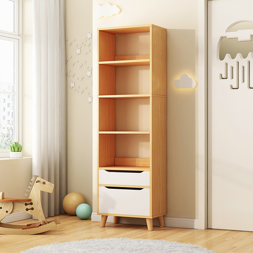Bookshelf storage rack simple floor-standing vertical bookcase home study storage cabinet living room wall multi-layer storage rack