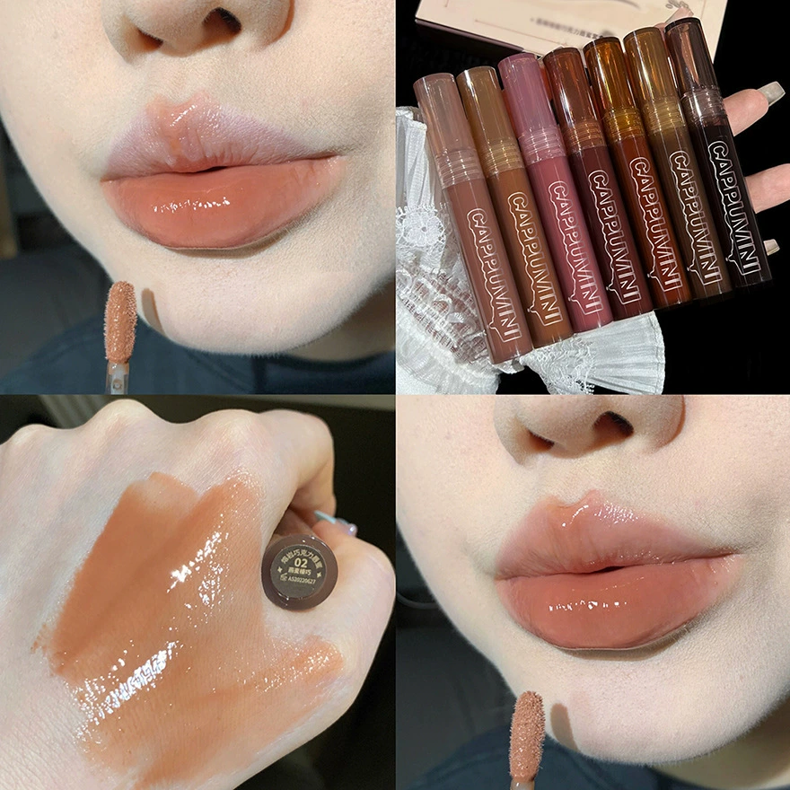 Акриловый увлажняющий блеск для губ (Kaota VaniCappuvini) CP90Lava Chocolate, стеклянный зеркальный эффект, 3 г