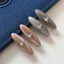 法式土星元素椭圆发夹古着小众设计文艺复古优雅鸭嘴夹刘海夹发饰