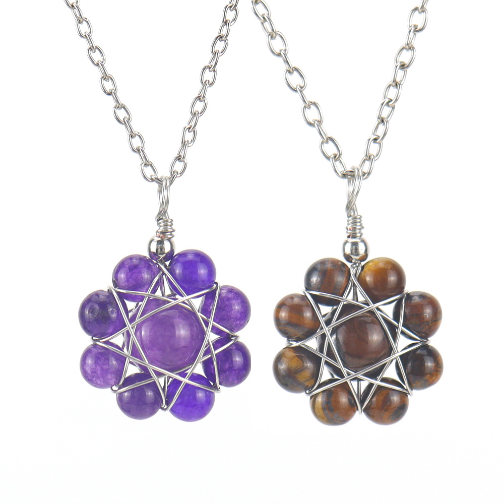 Simple Style Flower Crystal Handmade Pendant Necklace 1 Piece