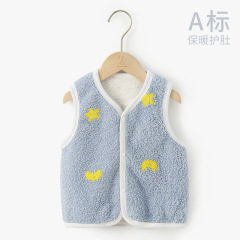 Baby vest for spring and autumn, outerwear for babies to keep warm, padded, small horse coat, backless vest for children in autumn and winter, unisex, small children's lapel jacket