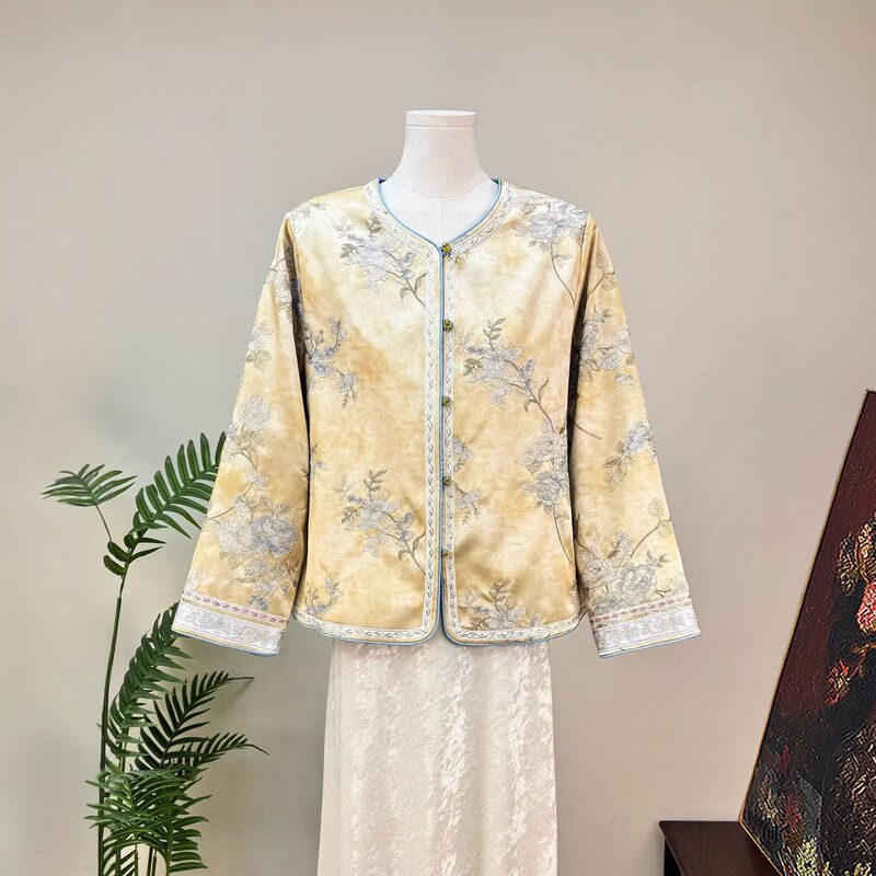 【Zhi Li】New Chinese-Style Heavy Embroidery Jacket 2026 Spring New Model National Style Round-Neck Elegant Light Luxury Top for Women 【Zhi Li】New Chinese-Style Heavy Embroidery Jacket 2026 Spring New Model National Style Round-Neck Elegant Light Luxury Top for Women