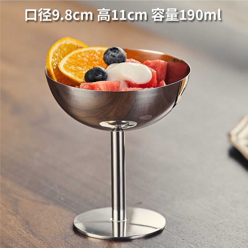 304ステンレスアイスクリームカップIce Cream Cup布丁杯カクテルカップ高足デザートカップアイスクリームカップ|undefined