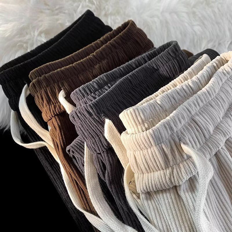 American Style Retro Brown Corduroy Casual Pants Men's Loose Spring and Autumn New Style Straight Pants Men's Trendy Brand Sports Pants