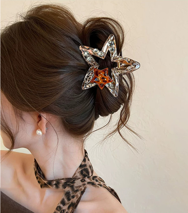 Korean-Style Schleifenklammer Butterfly Haarklammer für Frauen Fünfzackstern Haiflossen-Clip elegante Haarnadel Hochsteckfrisur-Clip 2026 Neukollektion wunderschönes Haaraccessoire