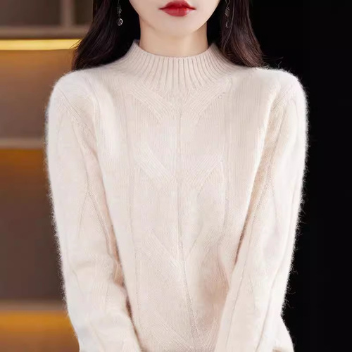 Cardigan for Women 2024 Autumn/Winter Knit Top, Layered Stylish Short-Sleeve Outerwear, High-Neck Base Layer Shirt for Drop Shipping