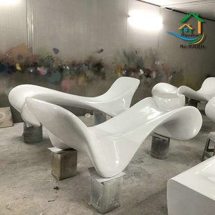 Beach lounge chair outdoor furnishings swimming pool public rest area special-shaped leisure chair resort fiberglass stool