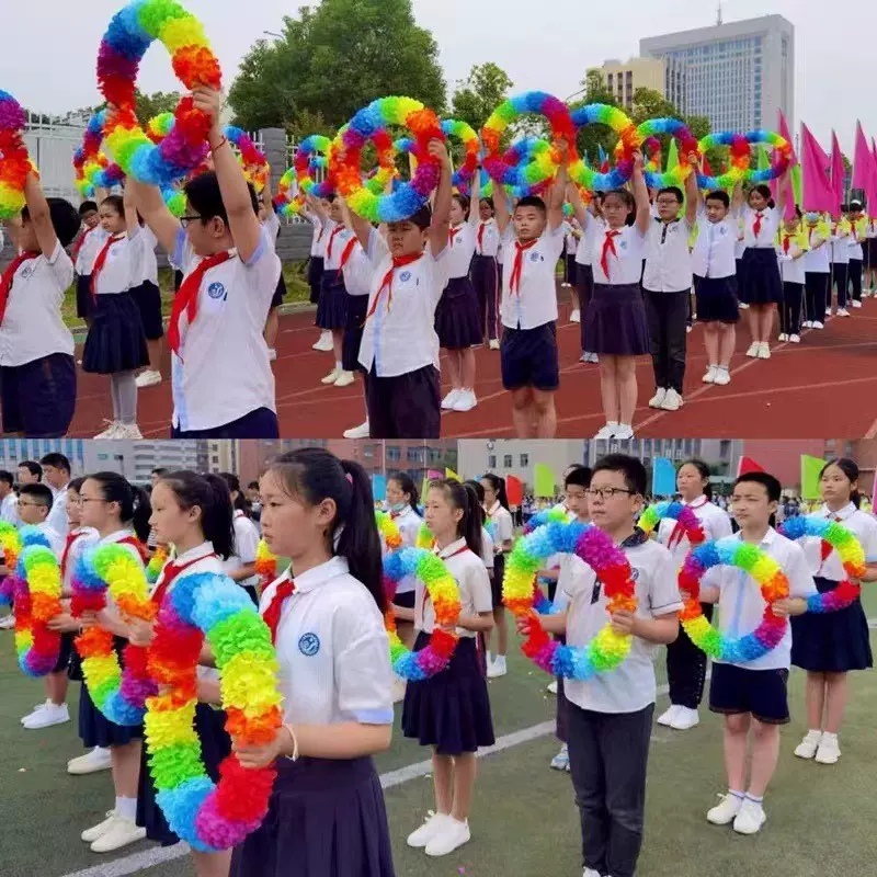 加密半圆两用花环运动会开幕式道具花环幼儿园早操器械操舞蹈花环