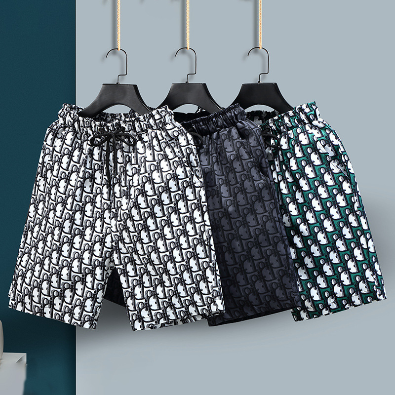 Shorts men's 2023 Summer new Korean style student fifth pants outer wear beach pants Ice Silk quick-drying big shorts men