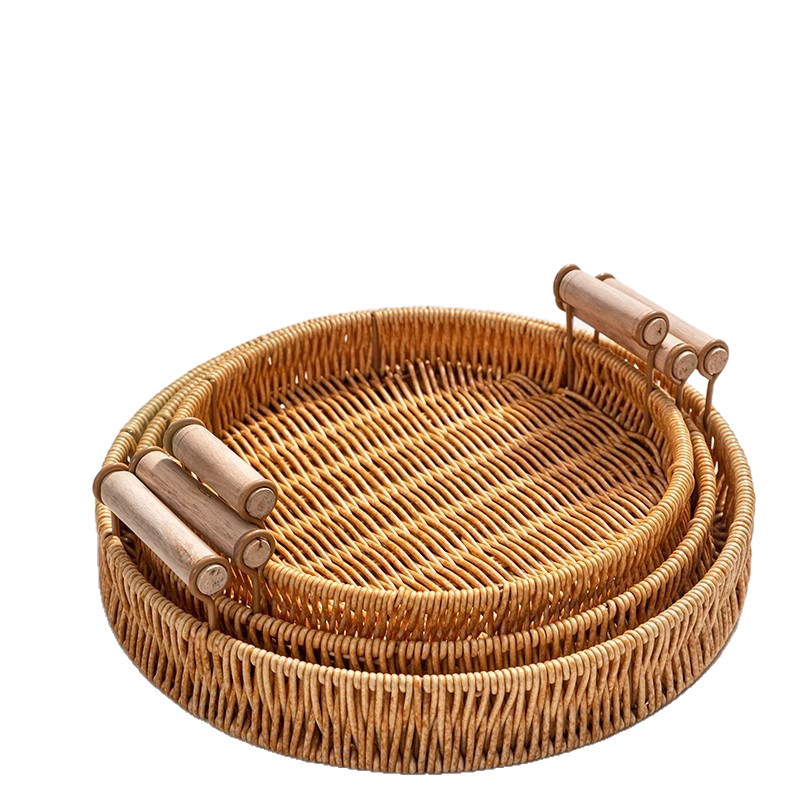 Bandeja de ratán, plato de frutas japonés, canasta de pan de lujo ligero para el hogar, canasta de pan al vapor, canasta de desayuno, canasta de bocadillos de picnic de bambú