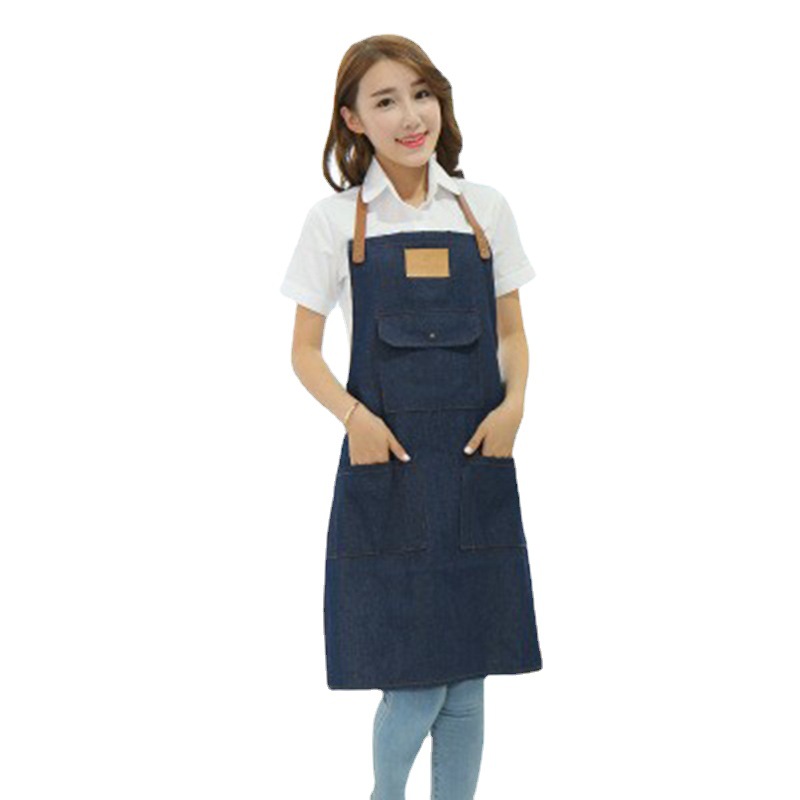 Comercio exterior Denim delantal Barber pintura leche té barista ropa de trabajo cocina delantal del hogar fábrica al por mayor