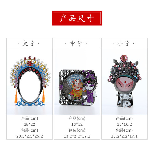 Peking Opera Facial Makeup Portrait Mirror Frame as a Unique Chinese Craft Gift for International Affairs and Business