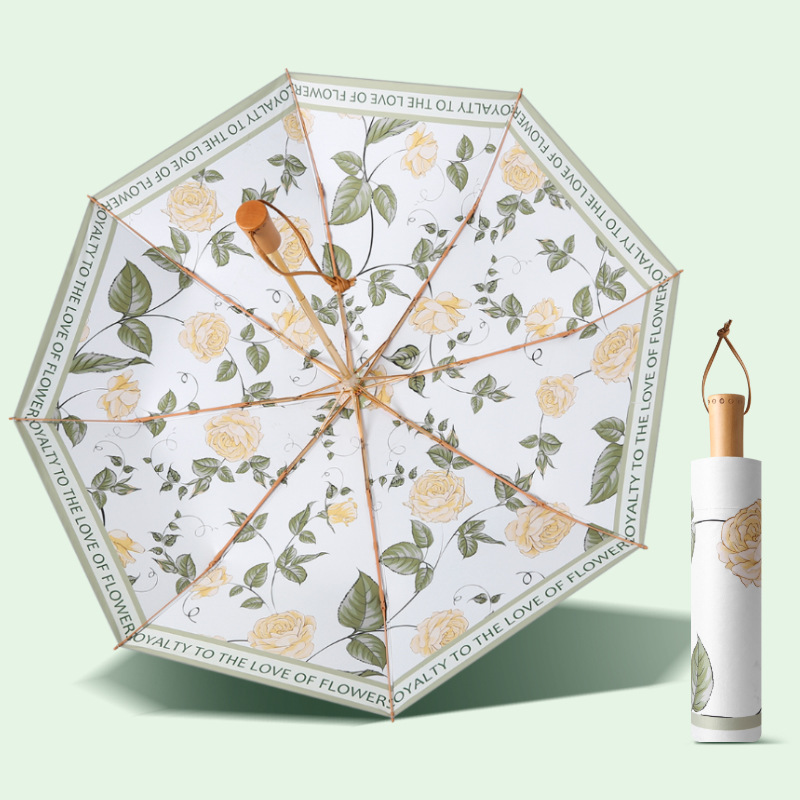 Retro Titanium Uv Protection Folding Sun Umbrella For Rain Or Shine_voghion.com