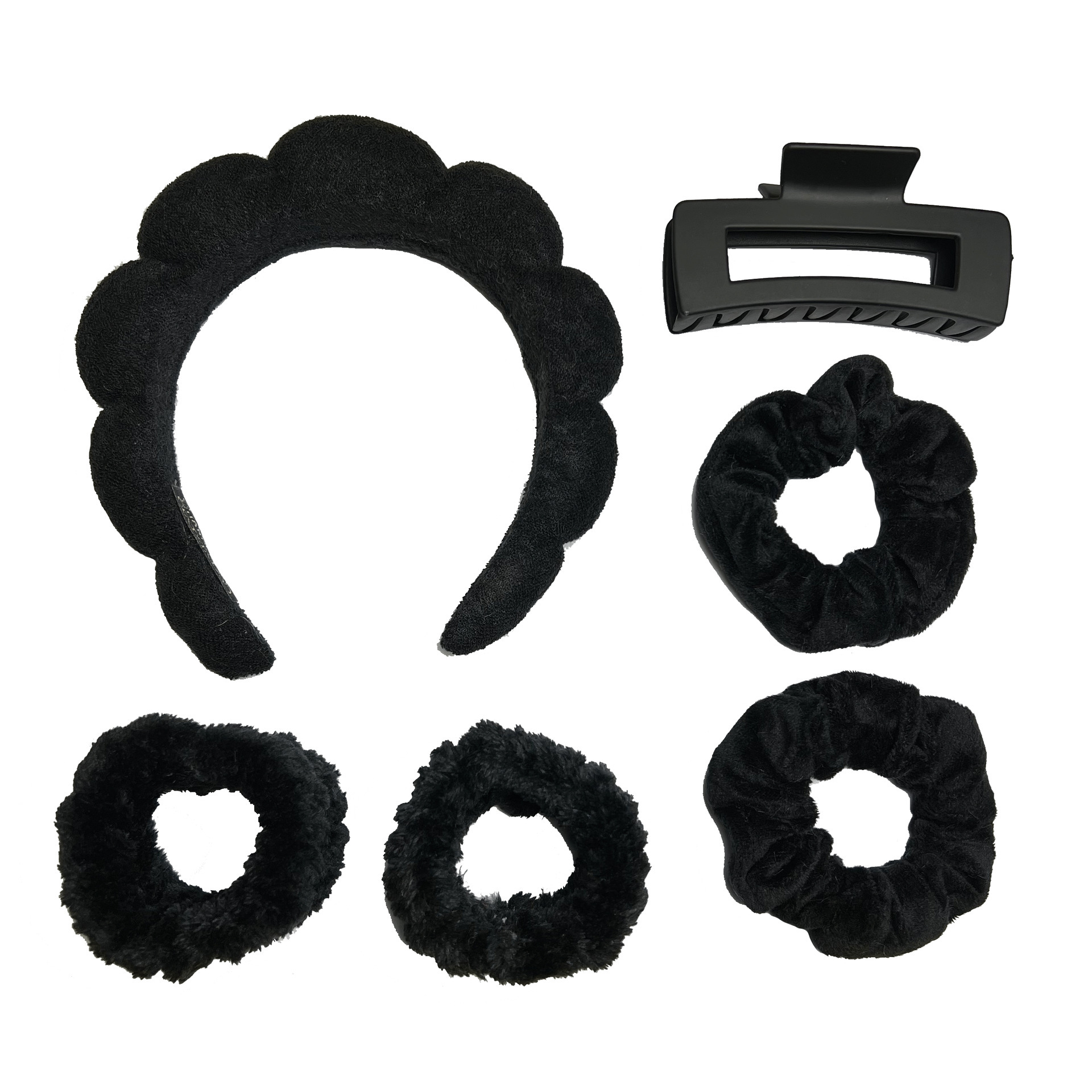 Correa para el cabello suave, tocado, lazo, lavado, multicolor mate mate, clip de agarre grande, anillo para el cabello elástico, juego de 16 piezas