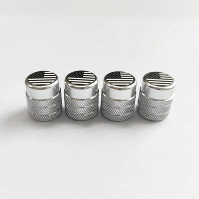 air conditioning knob ring 23 — Other Automotive Interior Supplies - air-outlet-ring-us-national-flag-silver-4-piece-set