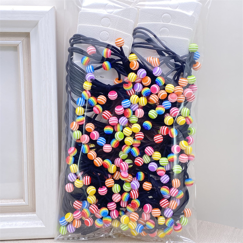 Diadema de perlas tejidas a mano de estilo coreano simple banda de pelo de niña fresca accesorios de pelo de moda de alta elasticidad para mujeres 2 yuanes