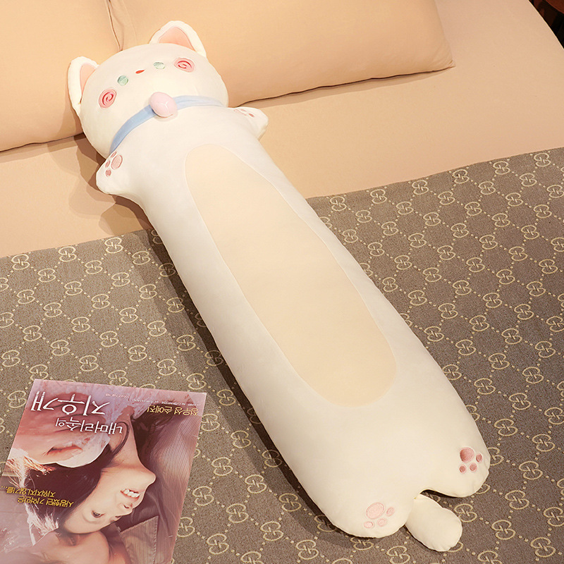 抱抱猫长条抱枕冰丝女生侧睡夹腿枕床头靠背垫圆柱可拆洗长条抱枕|undefined