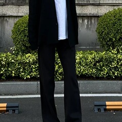 youku パンツと股間カットアウトストレートレッグマイクロフレアカジュアルパンツ男性と女性用同じスタイルINSトレンディなウェアパンツ