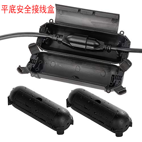 Outdoor cable junction box safety junction box black with upgraded claw with hanging hole waterproof power extension protective cover