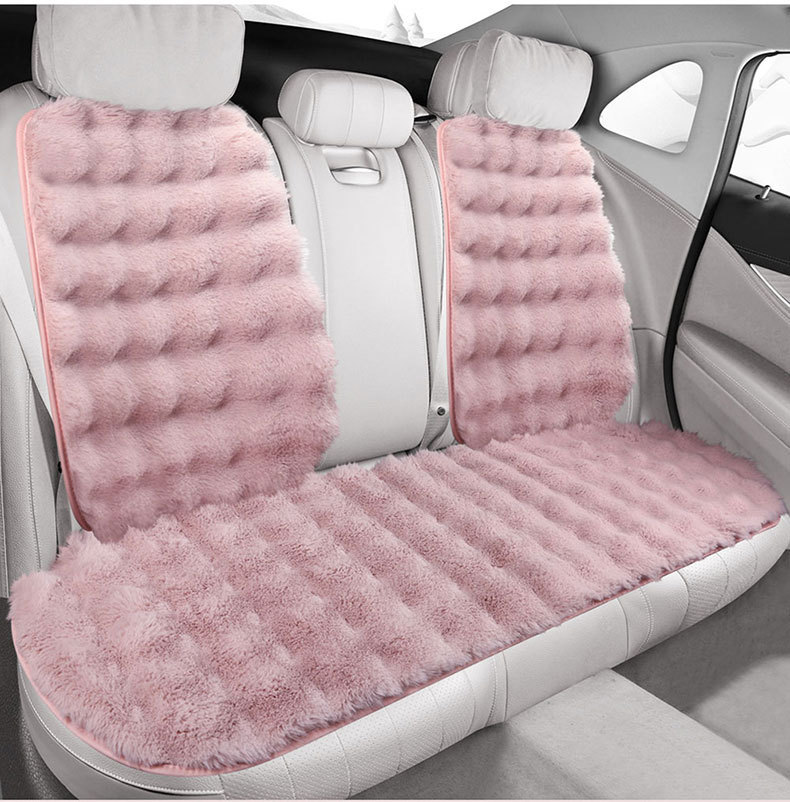 Car Cushion Winter Plush Half-Pack Small Waist Seat Cover Cute Ladies Car Cushion Thickened Warm Seat Cover