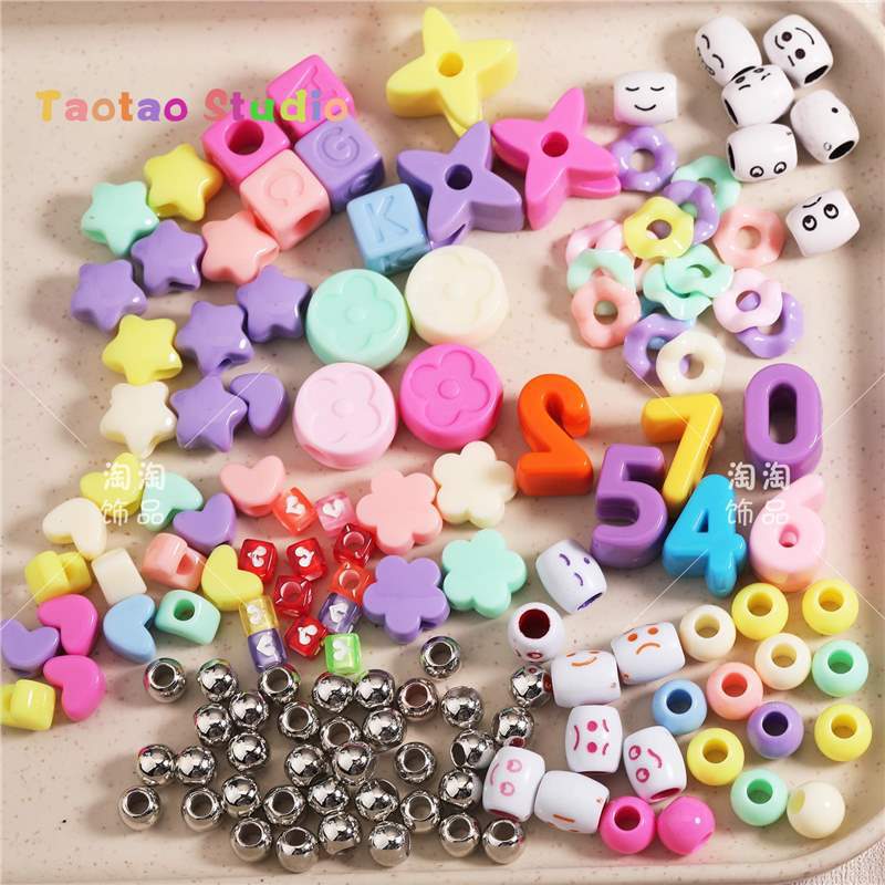 Large Hole Acrylic Mixed New Bead Spacer Hand-Woven Mobile Phone Chain Beaded DIY Jewelry Accessories