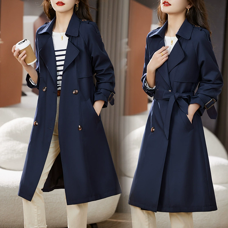 2024 Весенний Новый Модный Тренч средней длины с темпераментом