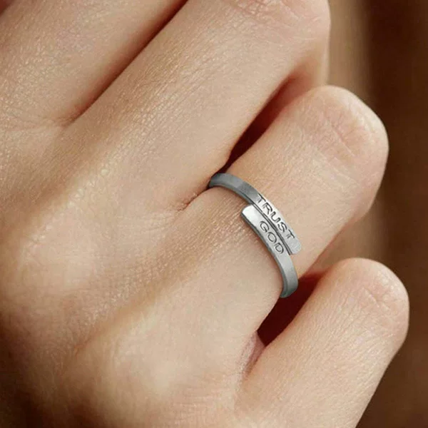 Cross-Border New Product European and American Alloy Geometric Shell Letter Ring Adjustable Open Ring Jewelry for Women Manufacturer Sales