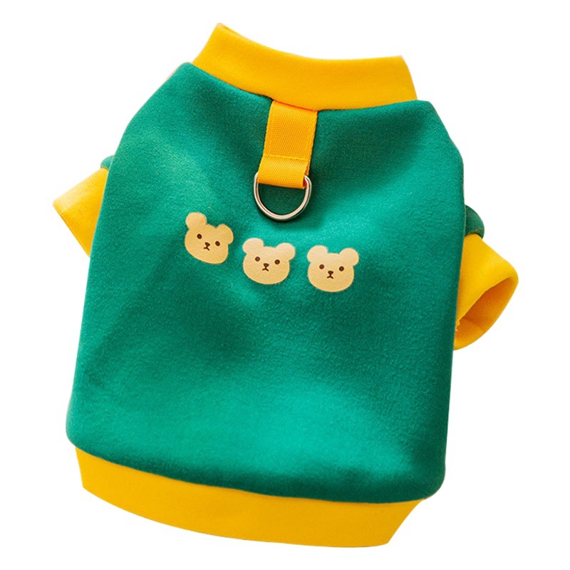 Suéter de tracción simple ropa de perro de dibujos animados perro pequeño oso de peluche ropa de dos patas ropa de gato suministros para mascotas