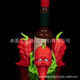 跨境新品骷髅辣椒调料瓶支架 暗黑美食风桌面收纳架